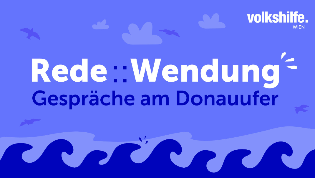Illustration des Titels mit Donauwellen, Wolken und Möven