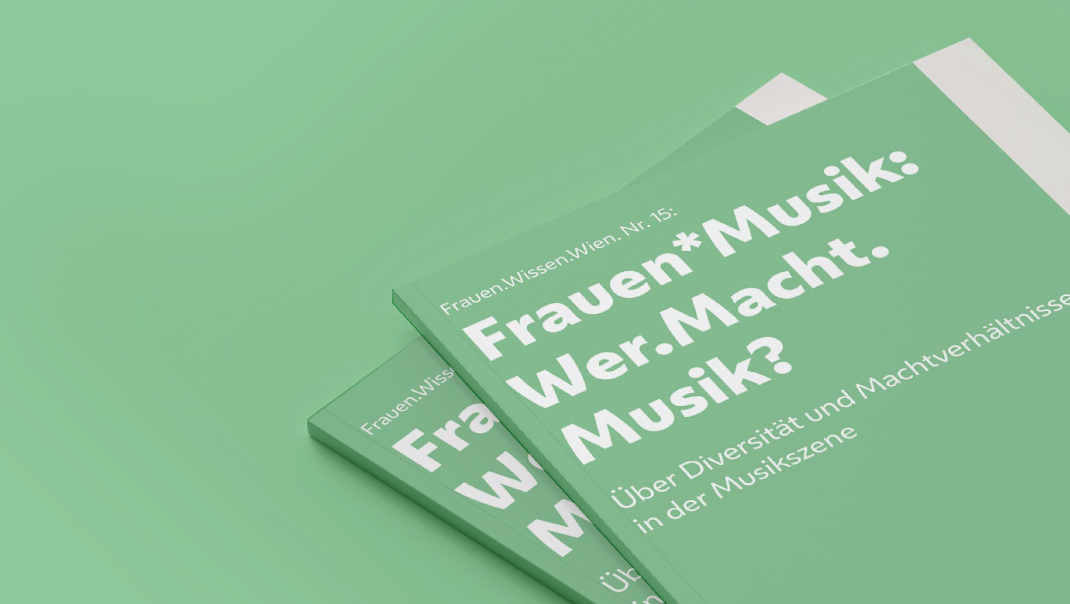 Broschüren mit dem Titel Frauen*Musik: Wer.Macht.Musik?